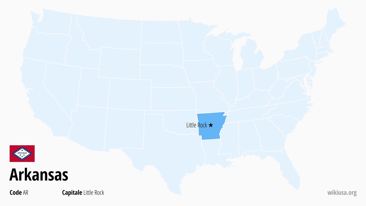 Carte de l'Etat Arkansas  | Où se trouve Arkansas ? | Arkansas (États-Unis) – faits, capitale, villes et curiosités