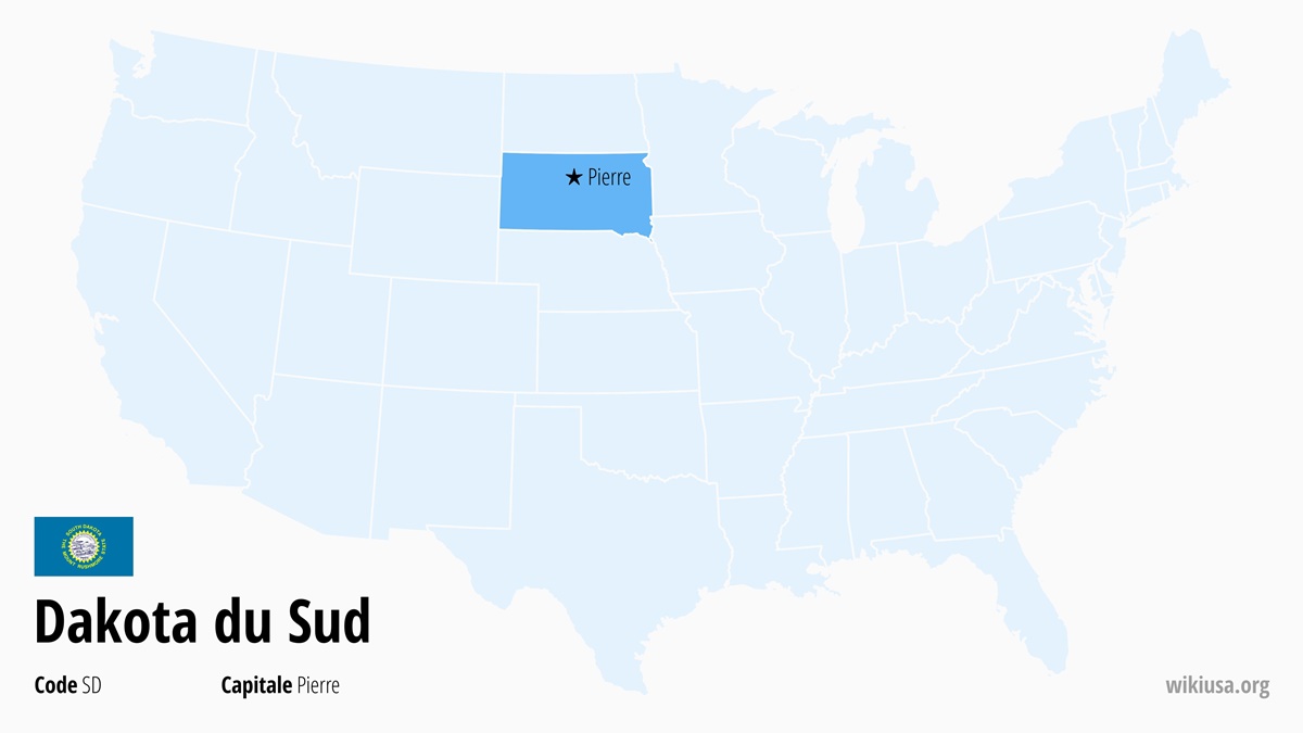 Carte de l'Etat Dakota du Sud  | Où se trouve Dakota du Sud ? | Dakota du Sud (États-Unis) – faits, météo, choses à faire