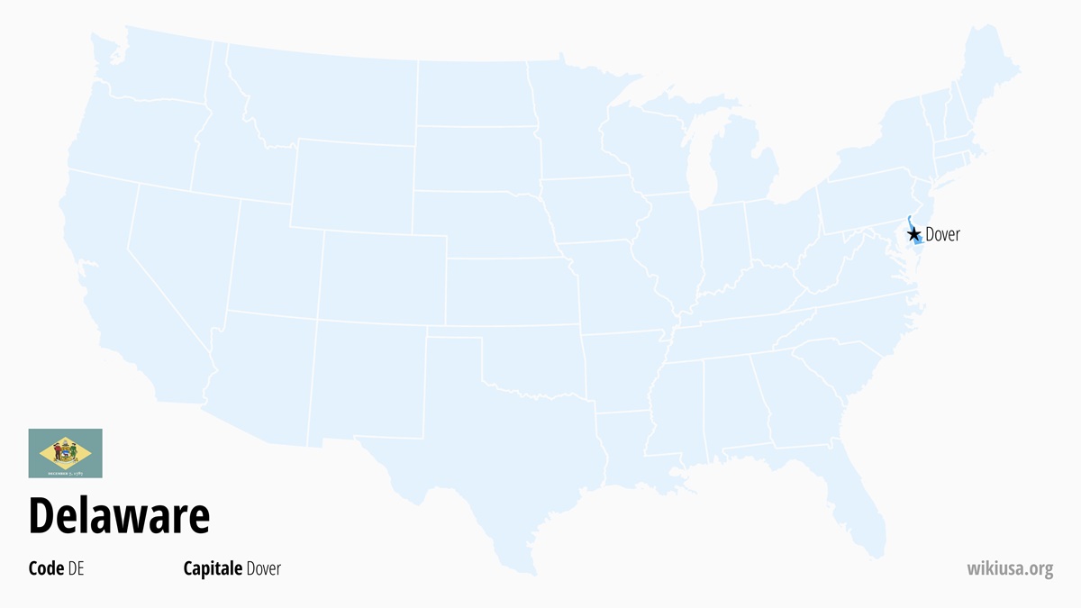 Carte de l'Etat Delaware  | Où se trouve Delaware ? | Delaware (États-Unis) – faits, météo, choses à faire