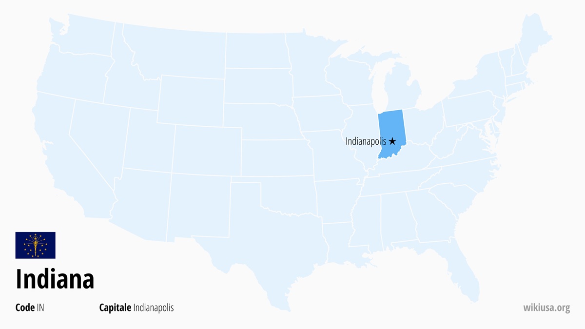 Carte de l'Etat Indiana  | Où se trouve Indiana ? | Indiana (États-Unis) – faits, météo, choses à faire