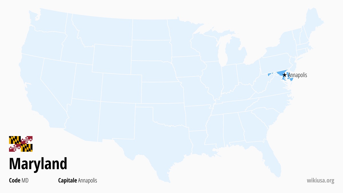 Carte de l'Etat Maryland  | Où se trouve Maryland ? | Maryland (États-Unis) – faits, météo, choses à faire