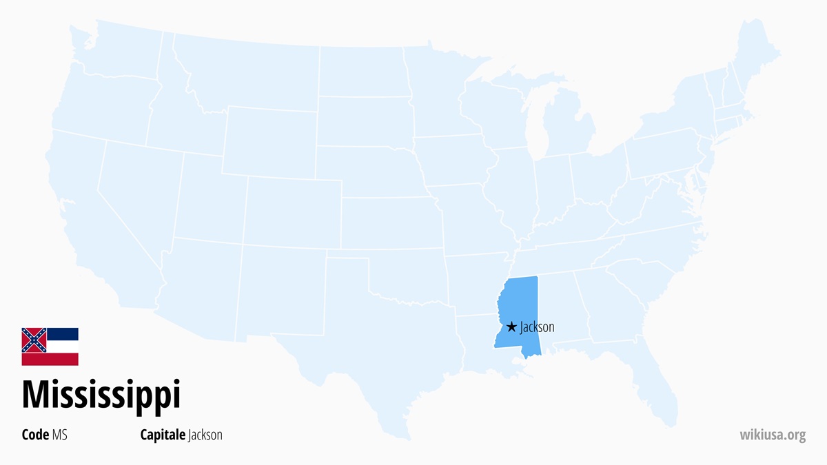 Carte de l'Etat Mississippi  | Où se trouve Mississippi ? | Mississippi (États-Unis) – faits, villes, carte et météo