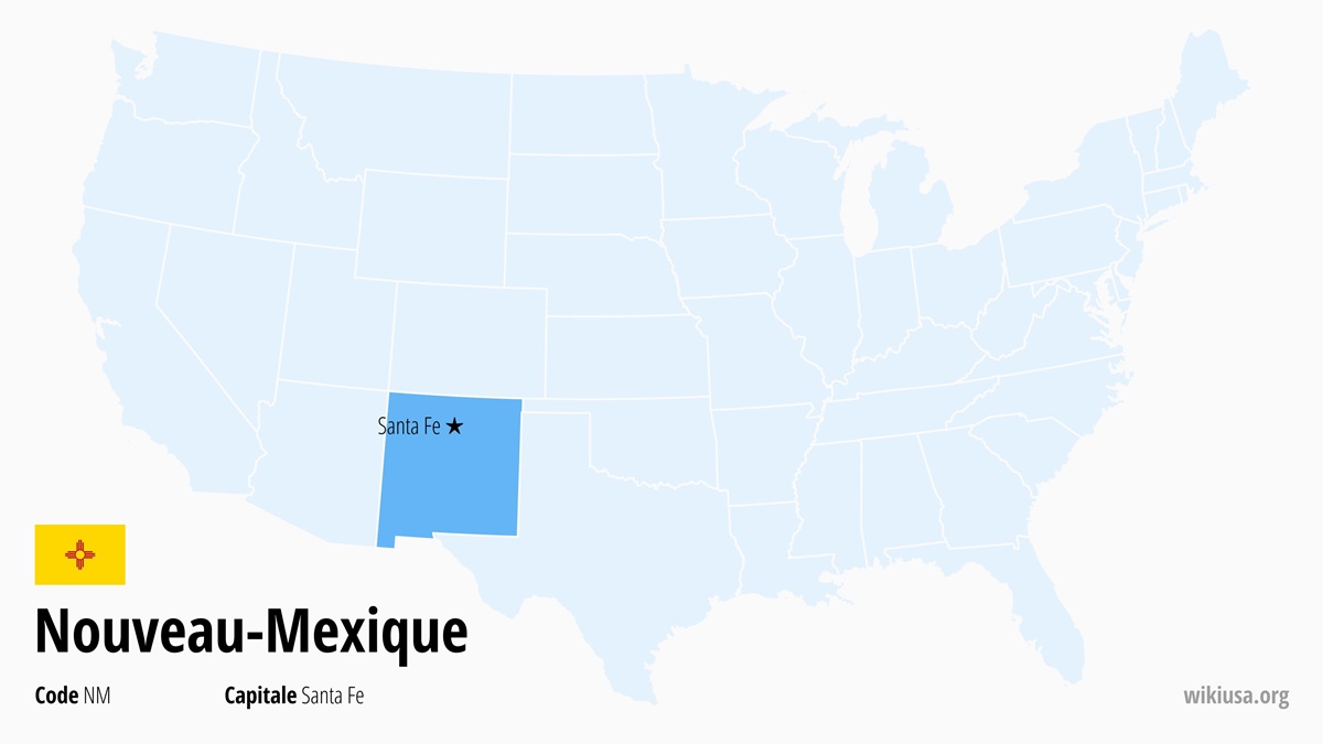 Carte de l'Etat Nouveau-Mexique  | Où se trouve Nouveau-Mexique ? | Nouveau-Mexique (États-Unis) – faits, météo, choses à faire