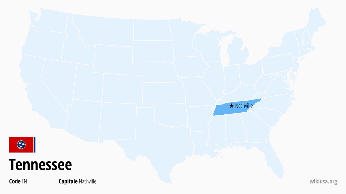 Carte de l'Etat Tennessee  | Où se trouve Tennessee ? | Tennessee (États-Unis) – faits, villes, météo et curiosités